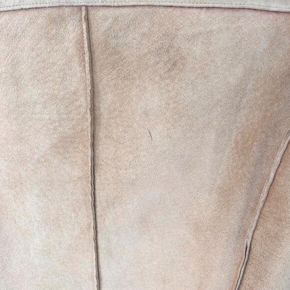 VINTAGE ILLIA SUPER SOFT SUEDE LEATHER TAN TIE FRONT JACKET - Small-Medium - Picture 7 of 11